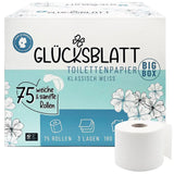 Glücksblatt Toilettenpapier klassisch weiss, 75 Rollen